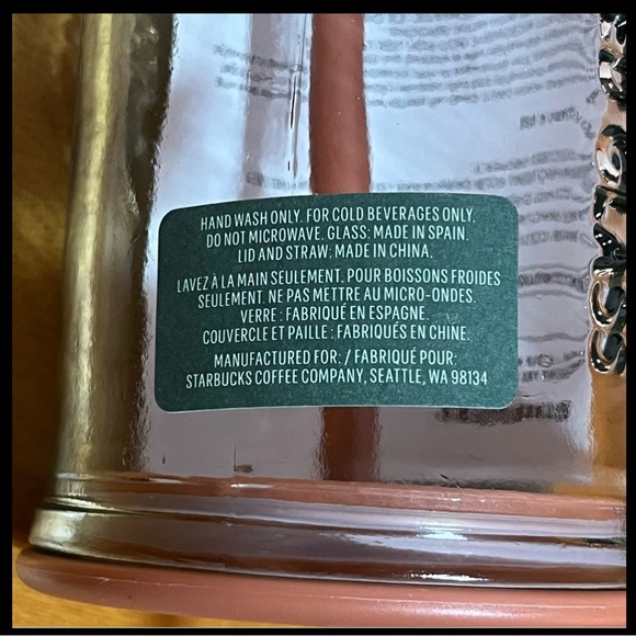 Lot of Starbucks Recycled Glass Water Bottle 20oz x2 + Pink 24oz Cup NWT - Picture 8 of 8